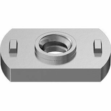 BSC PREFERRED Low-Profile Narrow-Base Weld Nut with Projections 10-24 Thread Size, 10PK 98697A520